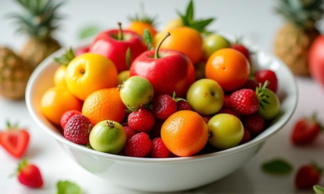 Bol de fruits colorés riche en vitamines